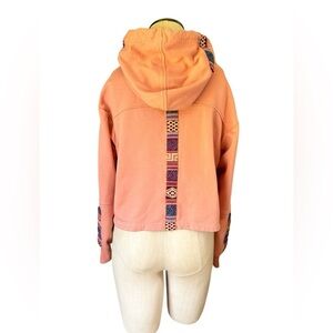 NTVES Women’s Cropped Petal Pink Hoodie Native American Handmade Hoodie Sz S